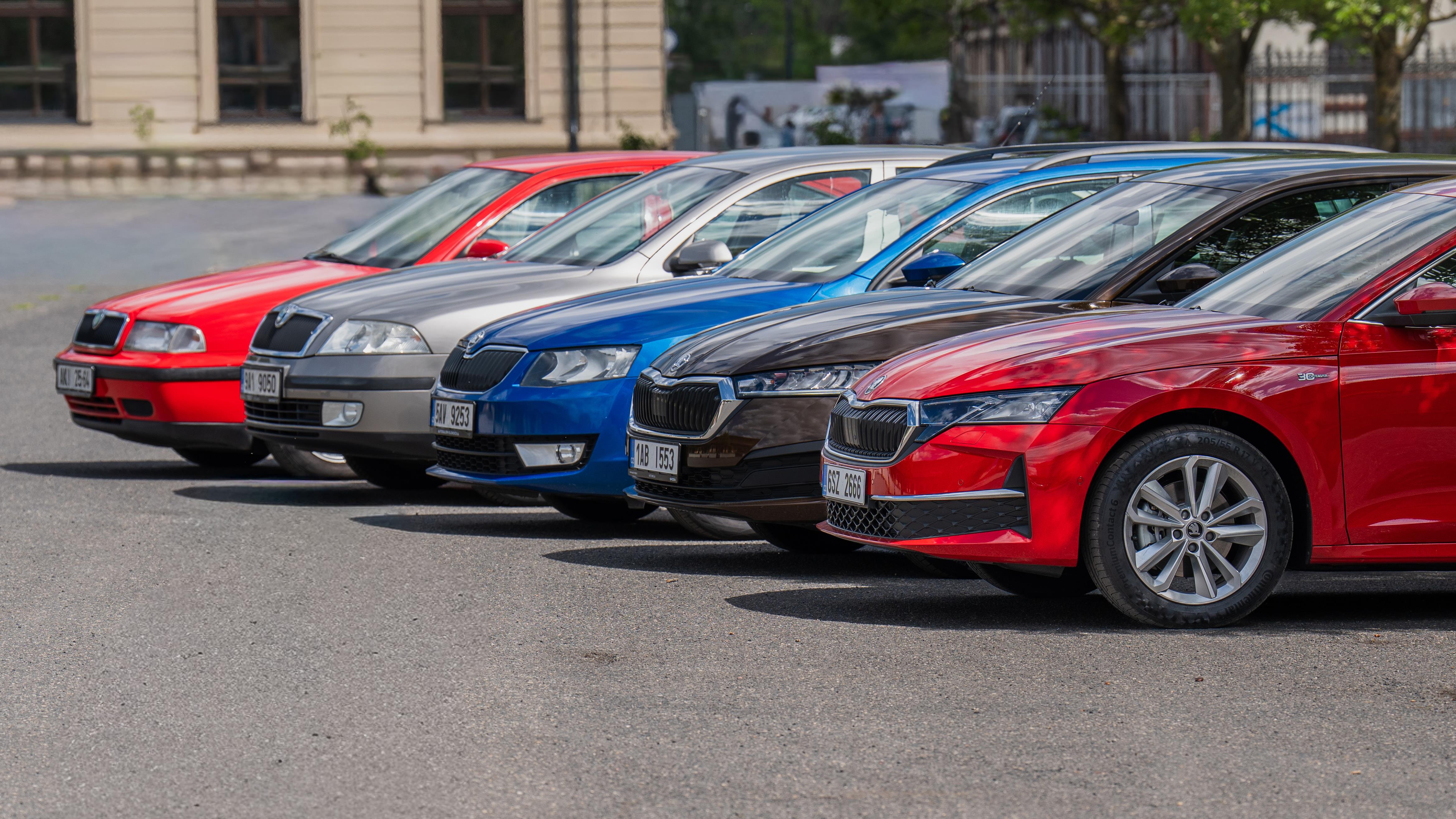 Škoda Octavia models across the generations celebrating 30 years