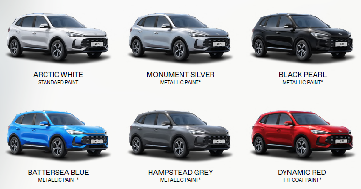 New MG ZS Hybrid+ Colours