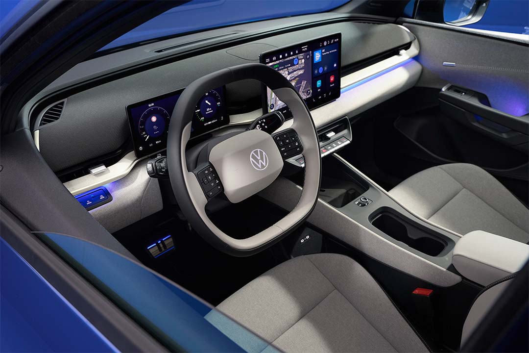 Volkswagen ID. Polo interior with Digital Cockpit and central infotainment display