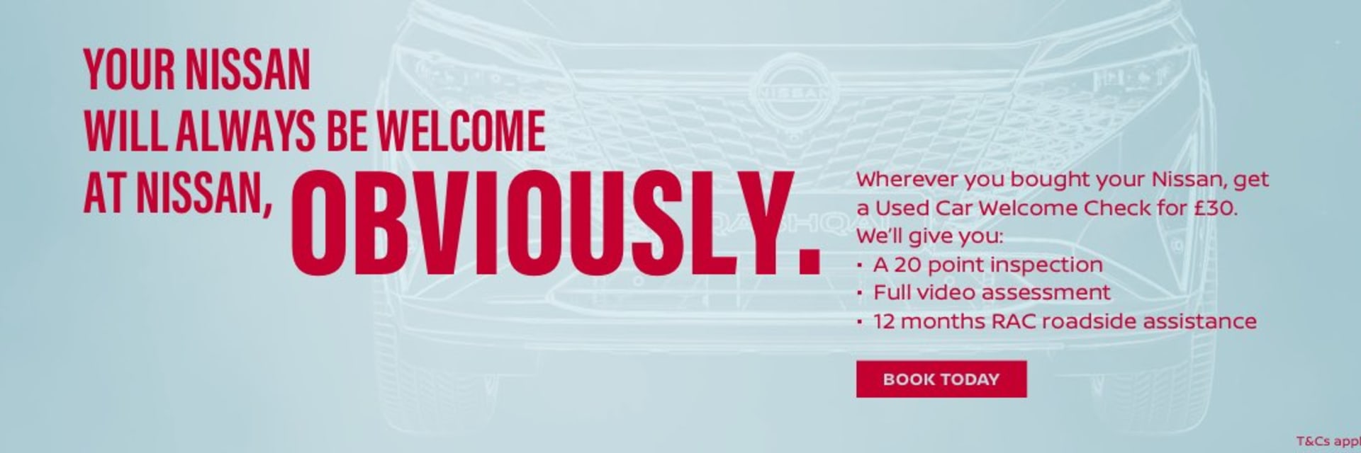 NISSAN USED CAR WELCOME CHECK