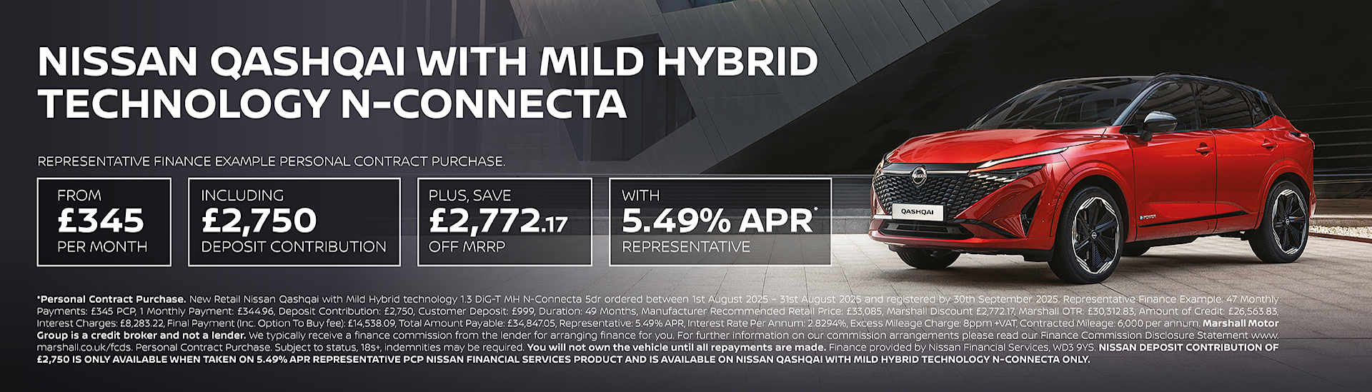 NISSAN QASHQAI PERSONAL CONTRACT PURCHASE EXCLUSIVE OFFER