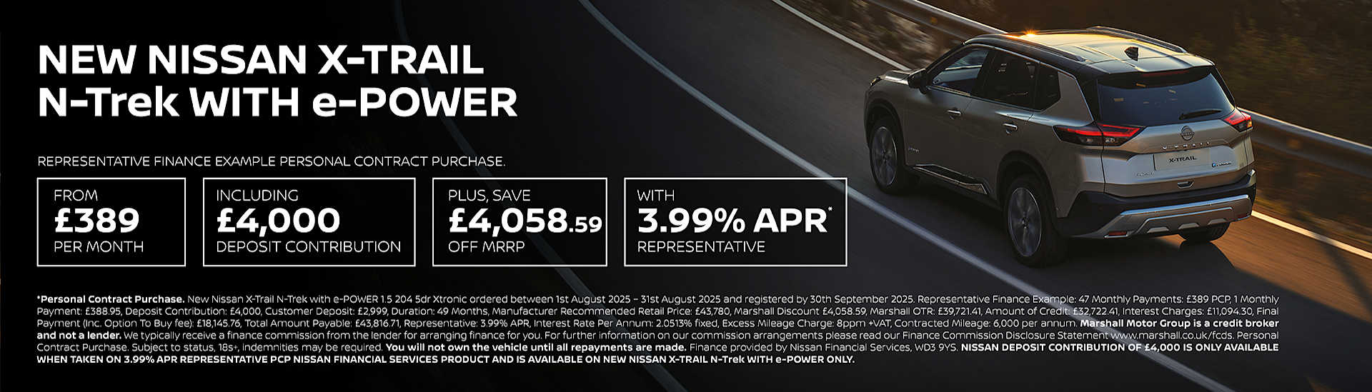 NISSAN X-TRAIL PERSONAL CONTRACT PURCHASE EXCLUSIVE OFFER
