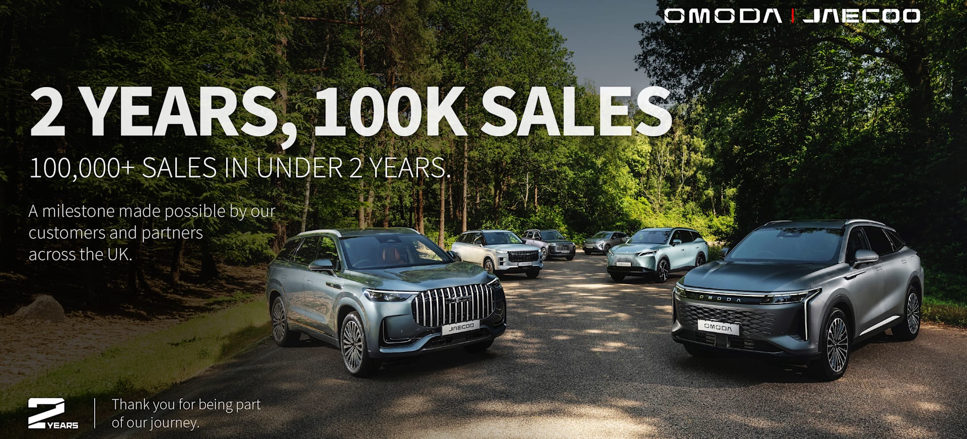 Omoda Jaecoo 100,000 sales in Under Two Years