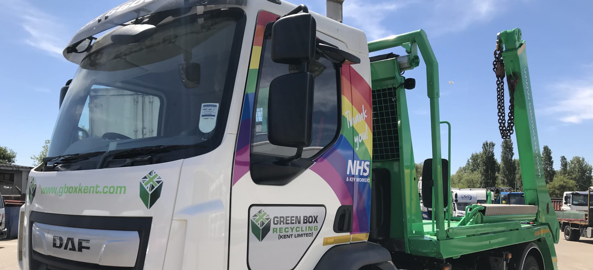 greenbox truck rainbow thank you nhs and keyworkers