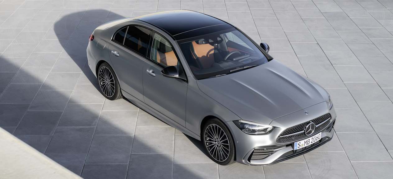 Nouvelle Mercedes-Benz Classe C : trois quart vue de haut