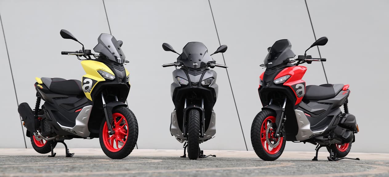 Aprilia SR GT : Gamme SR GT de face et de trois quart