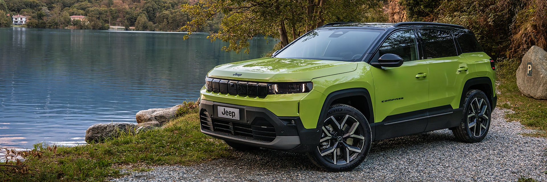 Jeep Compass pictured by lake