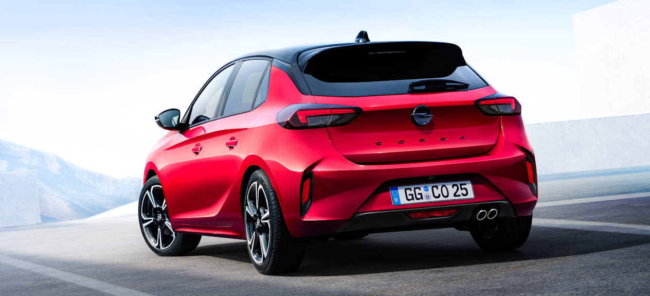 Opel Corsa 2023 : trois quarts arrière gauche statique