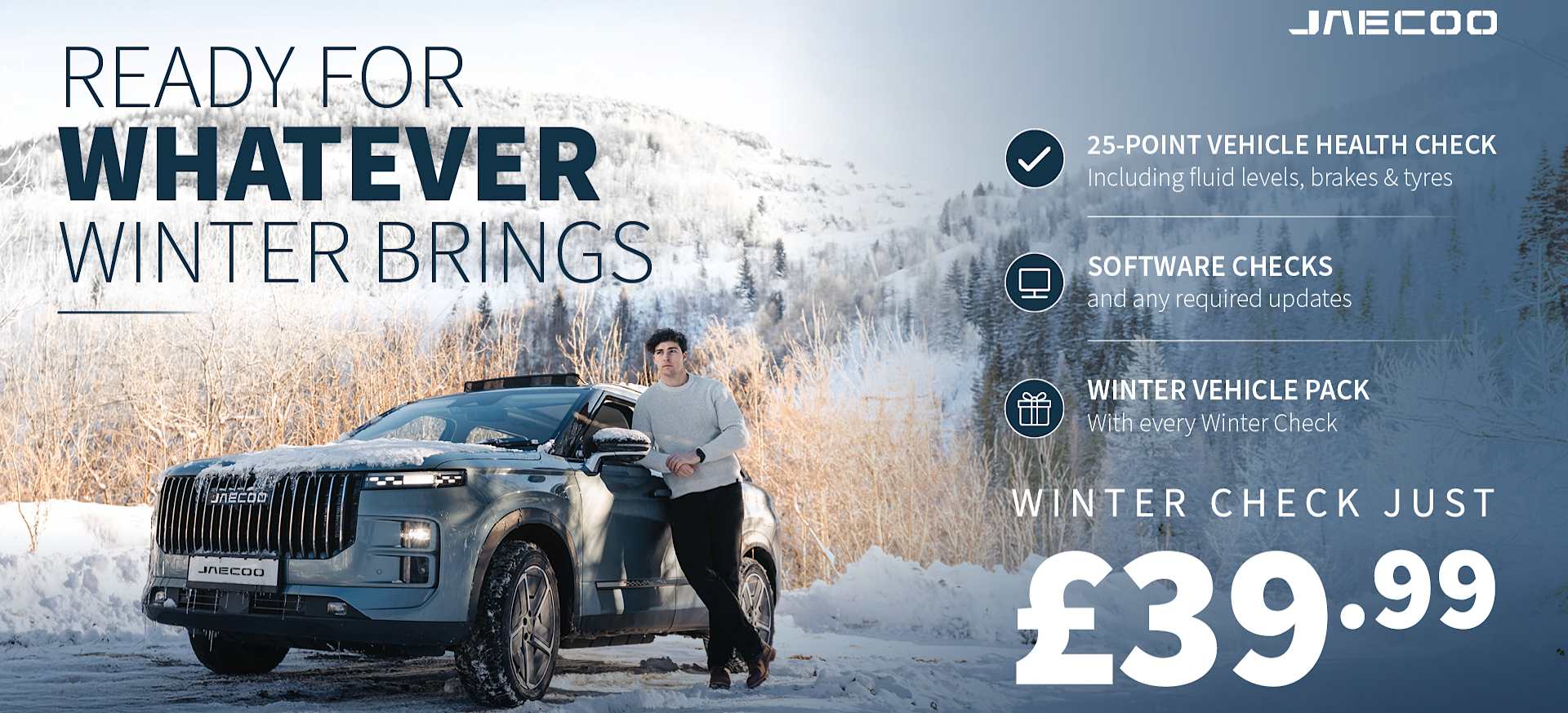 Get your JAECOO winter ready for just £39.99