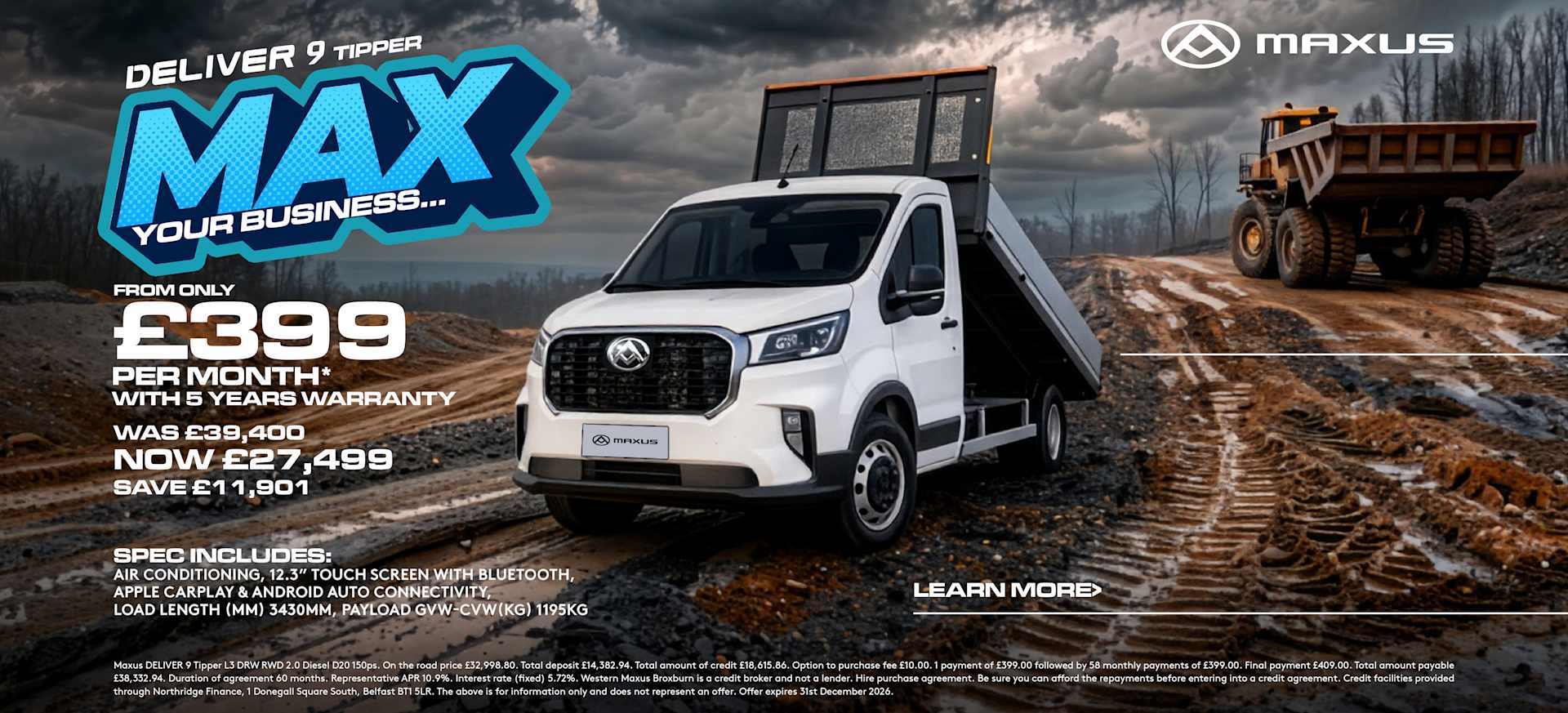 Maxus Deliver 9 Tipper 