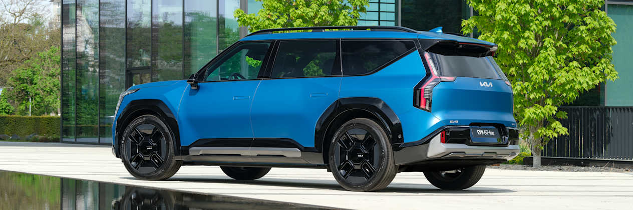 Kia EV9 GT-Line 2024 : trois quarts arrière gauche statique