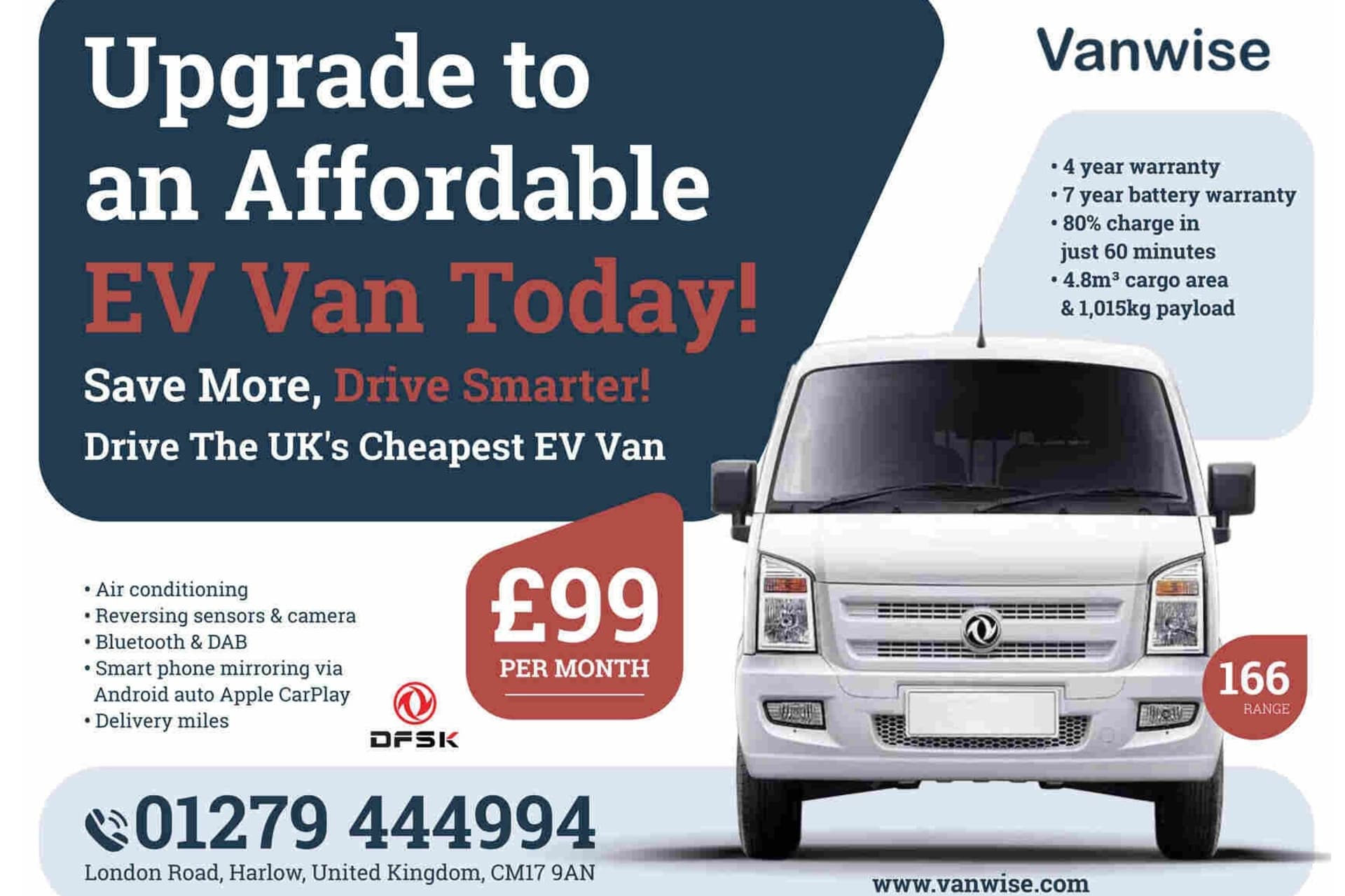 DFSK EC35 electric panel van with zero emission