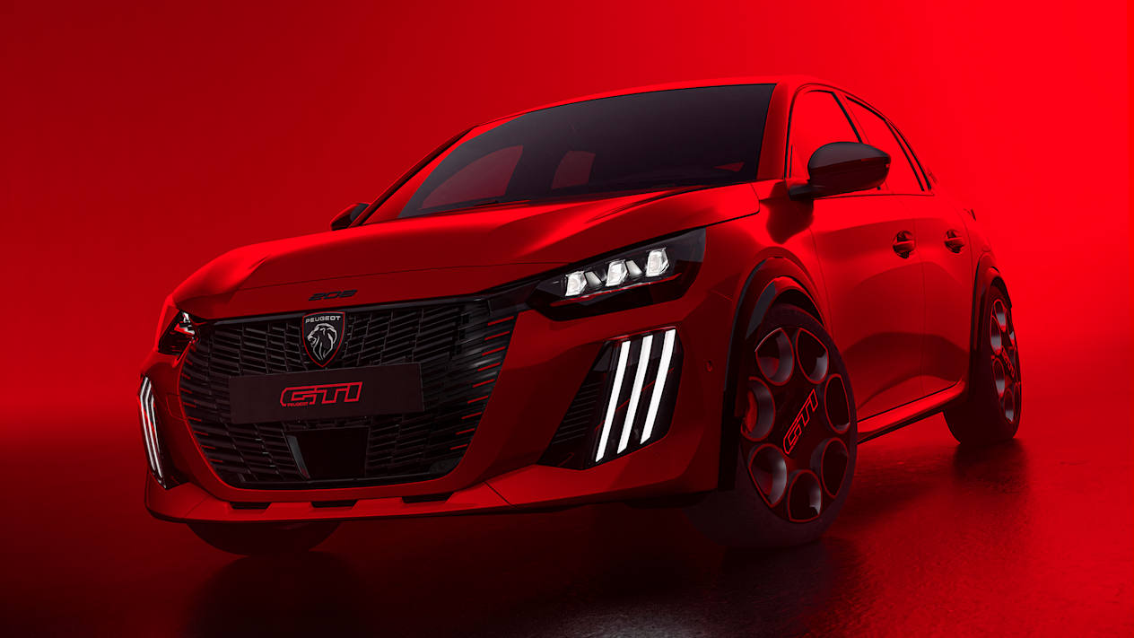 Peugeot 208 GTi 2025 : trois quarts avant gauche statique