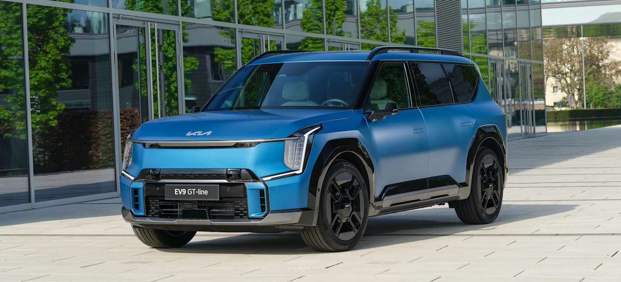 Kia EV9 GT-Line 2024 : trois quarts avant gauche statique