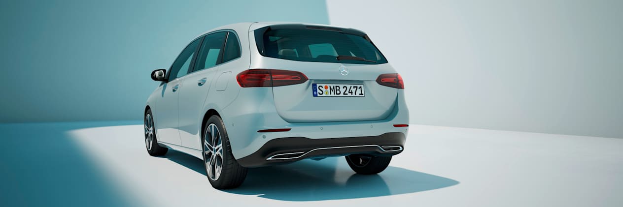 Mercedes-Benz Classe B 2023 : Trois quart arrière gauche finition progressive