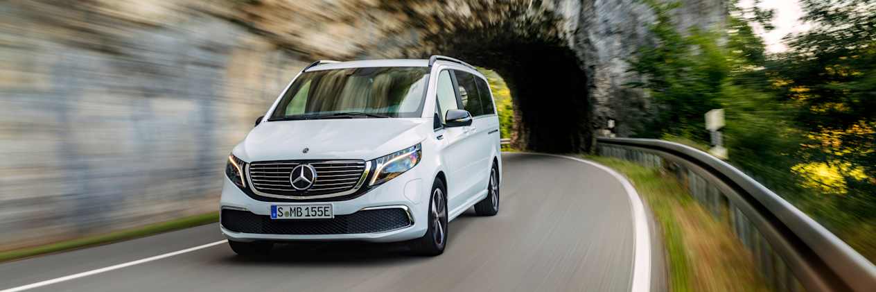 Mercedes EQV : face avant sur route