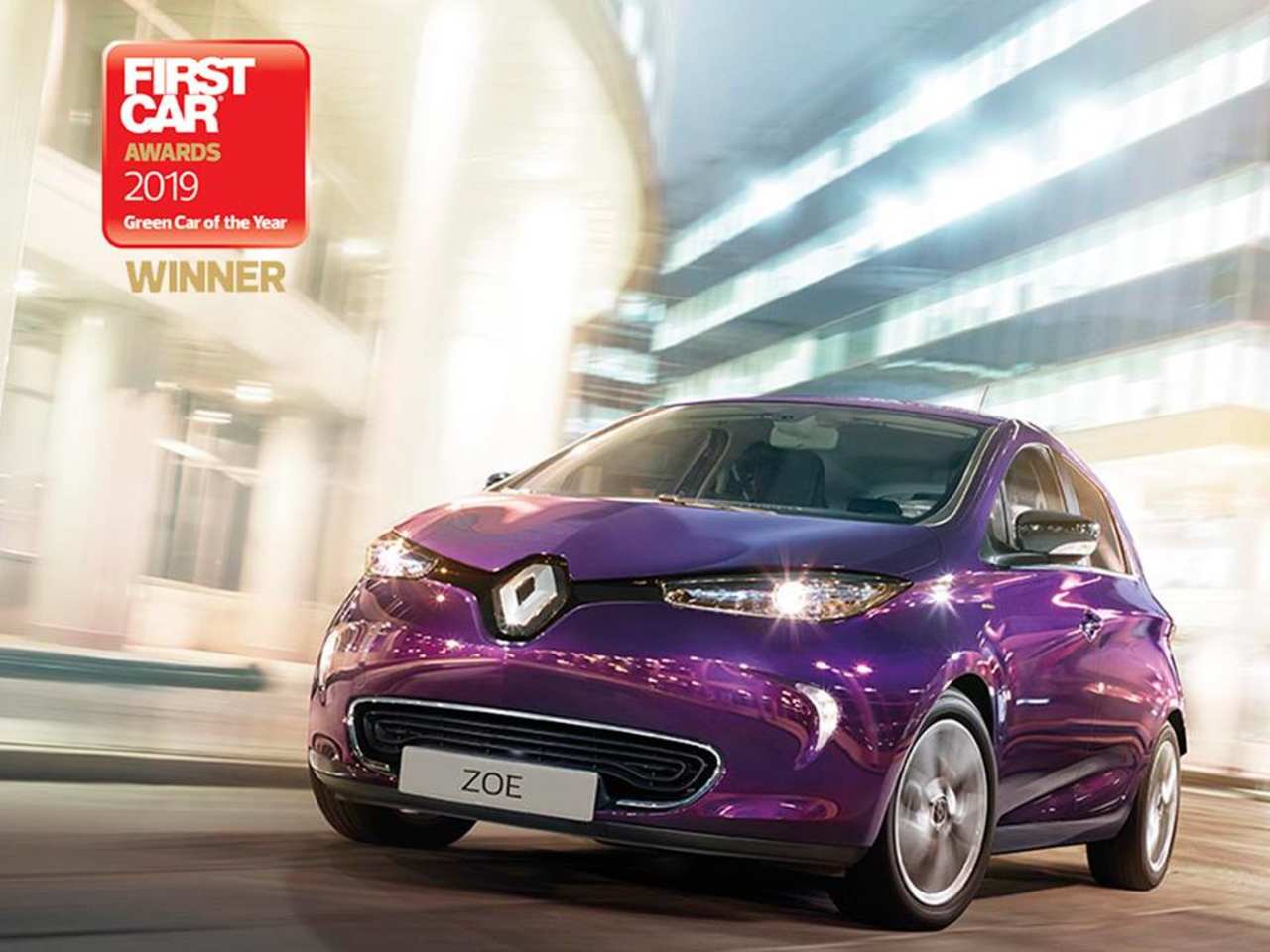 RENAULT ZOE WINS 'GREEN CAR OF THE YEAR' AT FIRSTCAR AWARDS