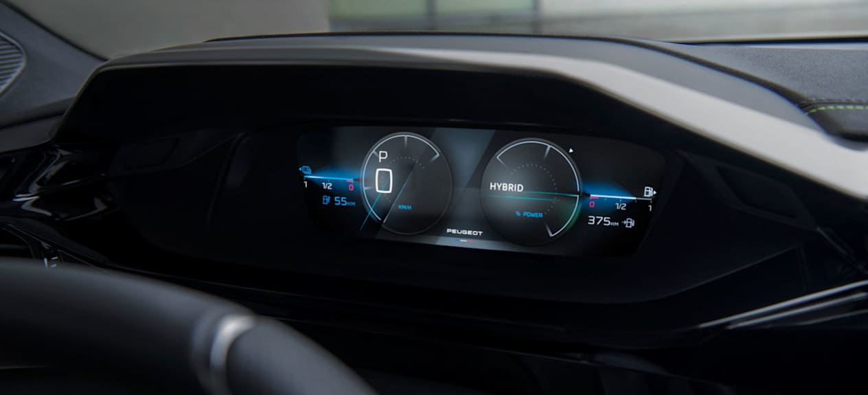 Peugeot 308 2021 : détail écran compteurs