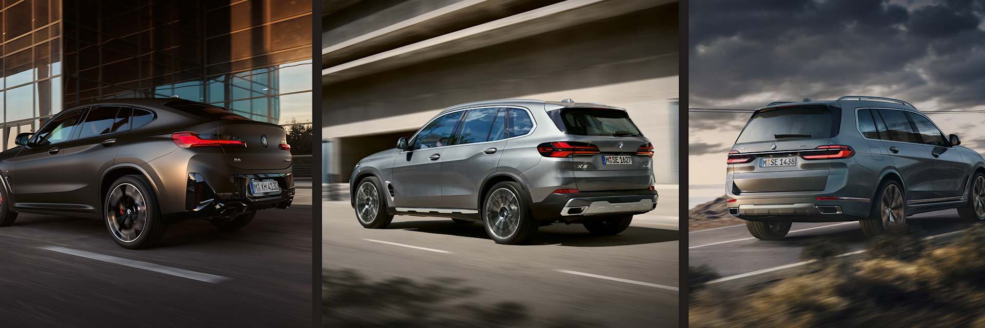 Promocyjne Raty BMW X4 (G02), X5 (G05), X7 (G07) w BMW Comfort Lease. Tyły samochodów