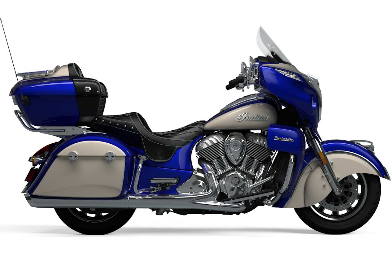 Indian Roadmaster 2024 Spirit Blue Metallic / Silver Quartz Metallic : profil