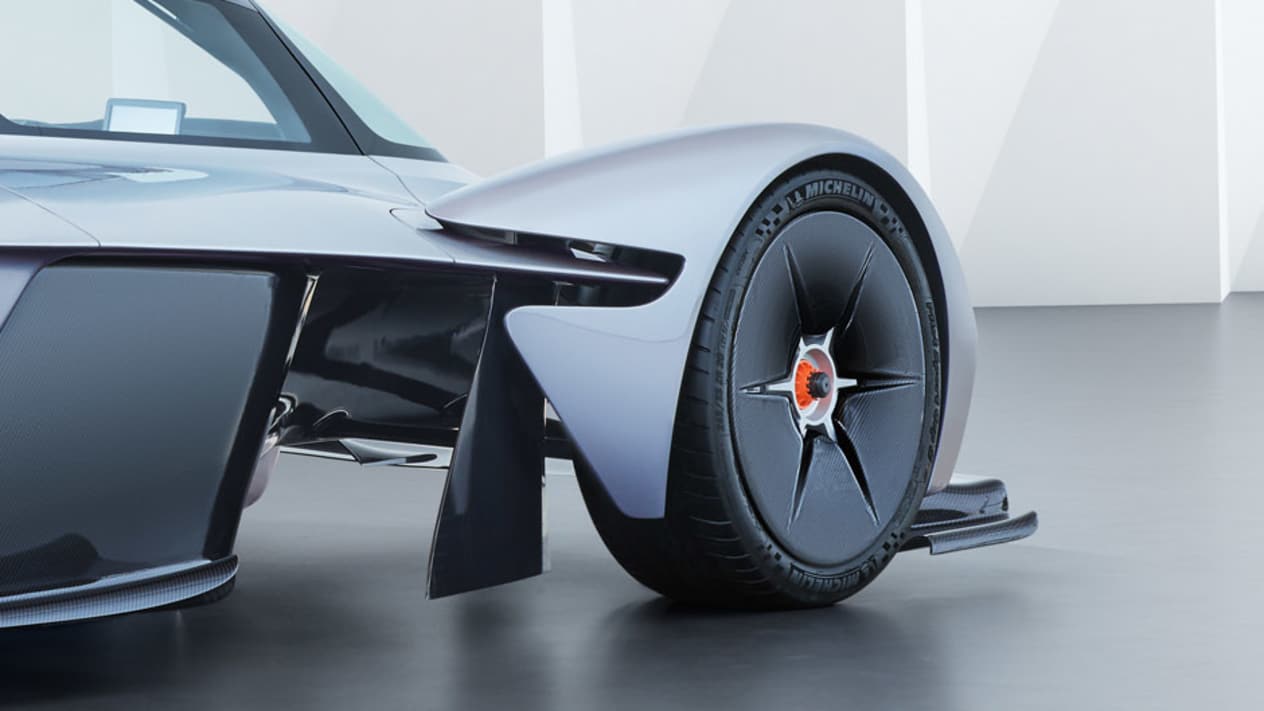 Aston Martin Valkyrie : Trois quart arrière avec portes fermées