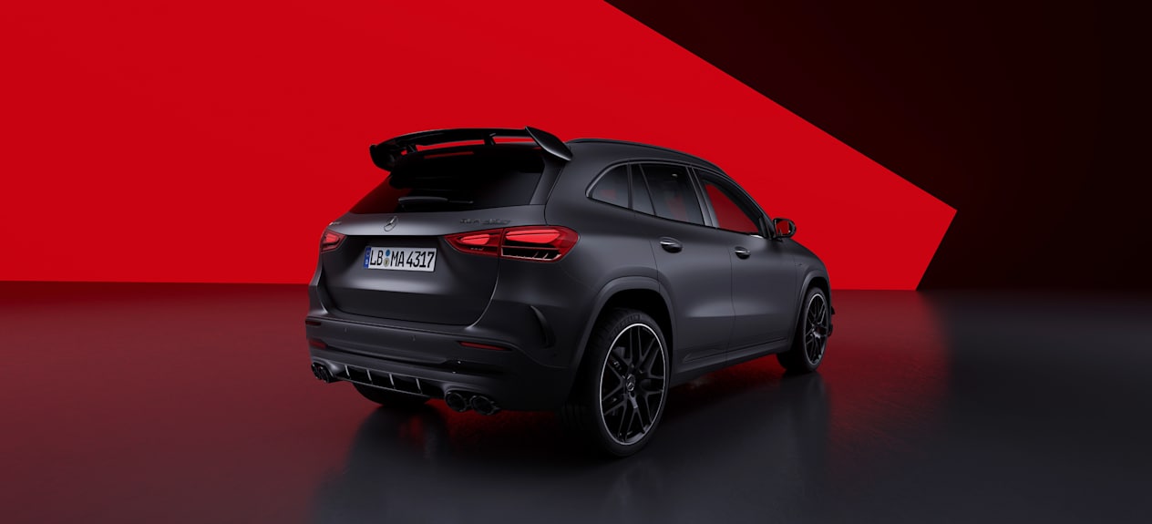 Mercedes GLA 45 S AMG 2023 : trois quarts arrière droit