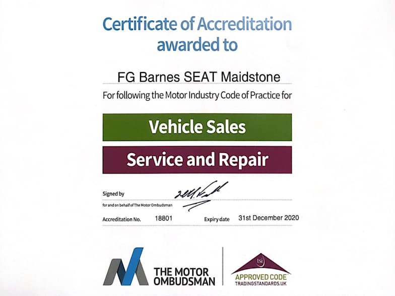 Fg Barnes Seat Accredited By Motors Ombudsman Fg Barnes Seat