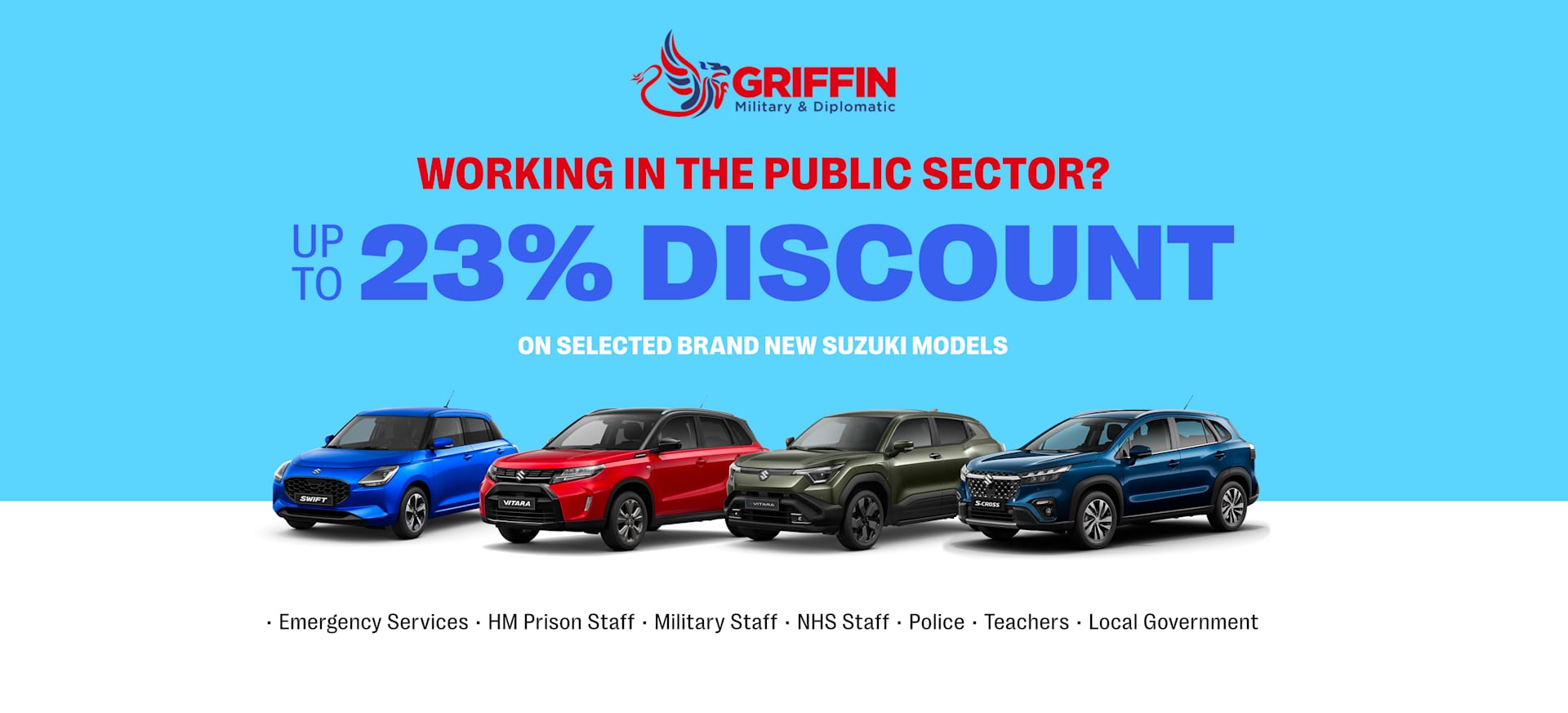 Working in the Public Sector? Save thousands on your new Suzuki at Park's