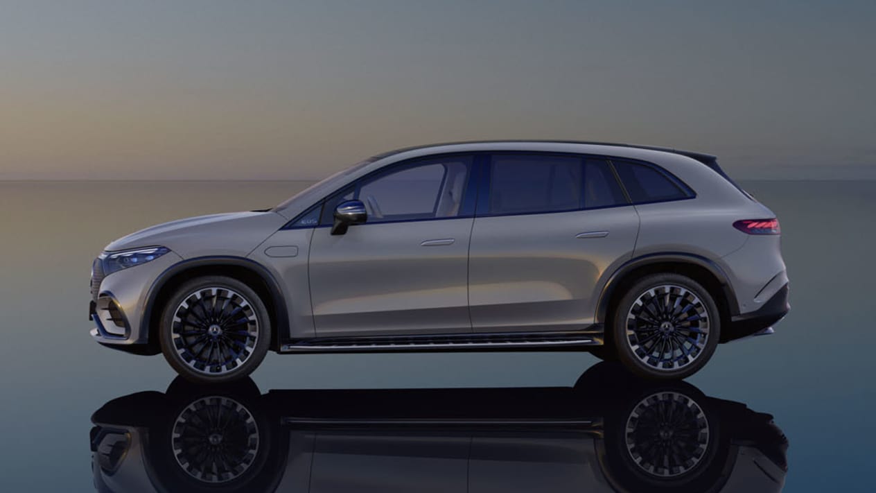 EQS SUV de Mercedes-EQ : Profil gauche en couleur grise