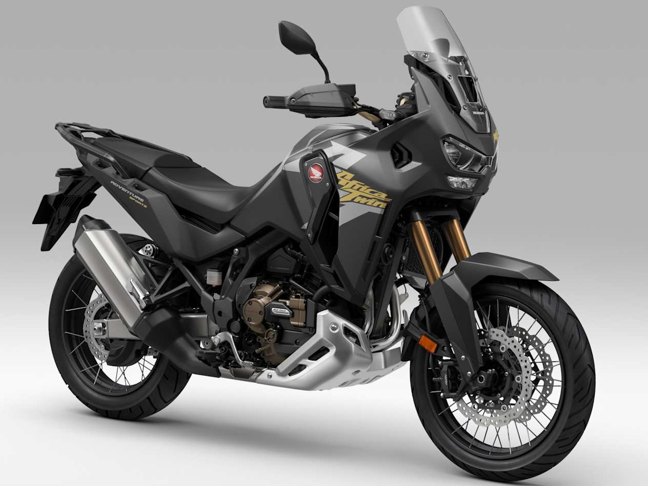 Honda Africa Twin Adventure Sports CRF1100L 2024 Noir métallisé mat Ballistic : trois quarts avant