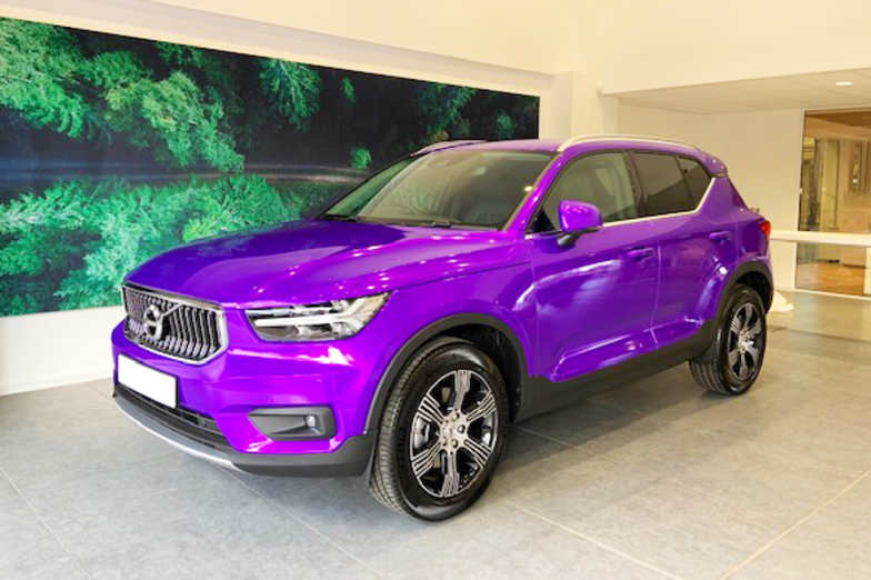 New Volvo Xc40 Inscription Wrapped In Metallic Purple Helston