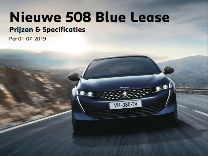 Prijslijst Peugeot 508 Blue Lease
