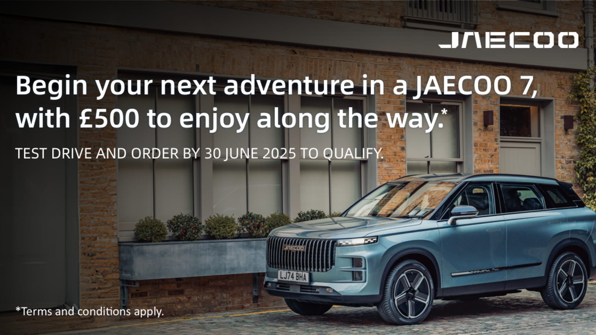 JAECOO 7 £500 TEST DRIVE OFFER