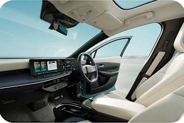 Nissan LEAF spacious cabin two 14.3” screens give you access to up to 70 apps