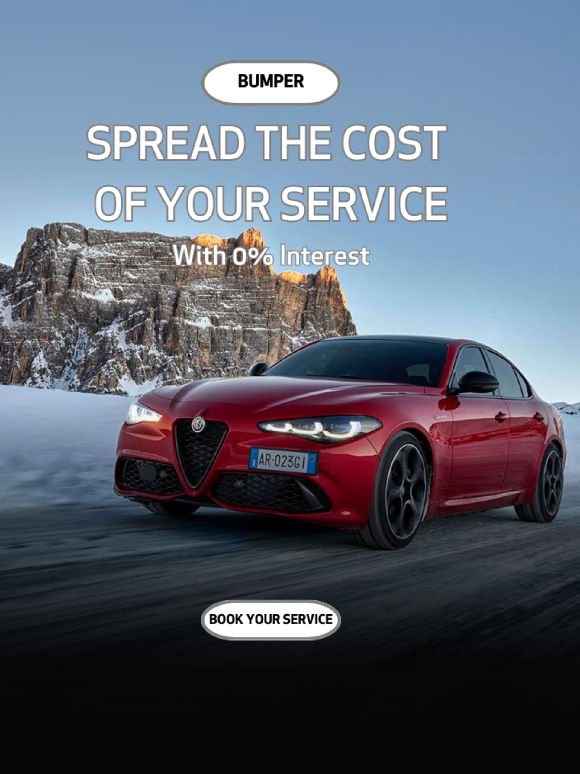 Alfa Romeo Bumper Book your service with 0% interest