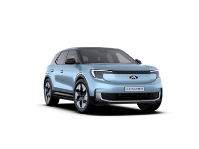 Image of a Ford All-Electric Explorer in Arctic Blue