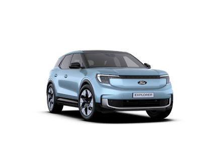 Image of a Ford All-Electric Explorer in Arctic Blue