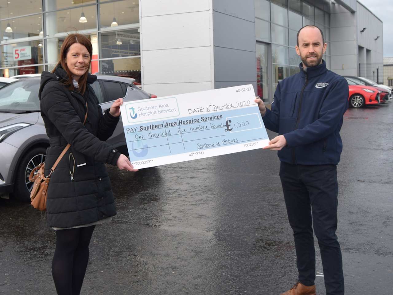 Shelbourne Motors make charity donations ahead of Christmas