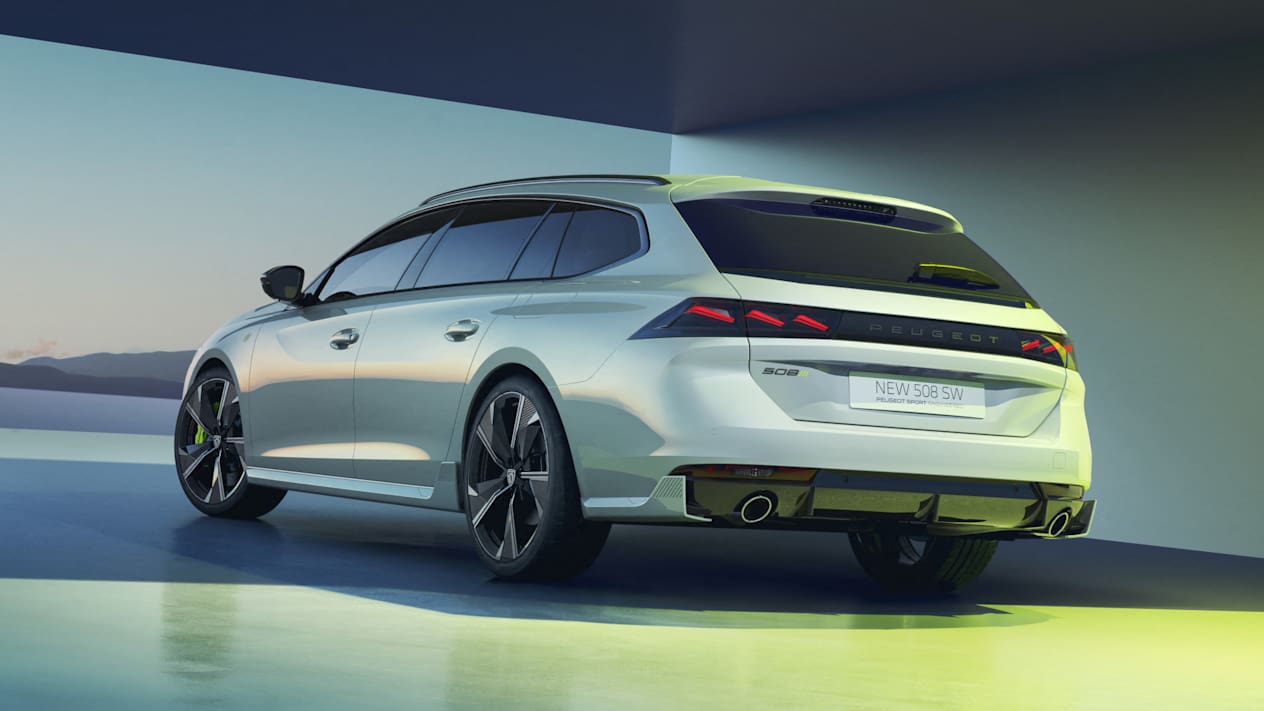 Peugeot 508 SW PSE 2023 : trois quarts arrière gauche