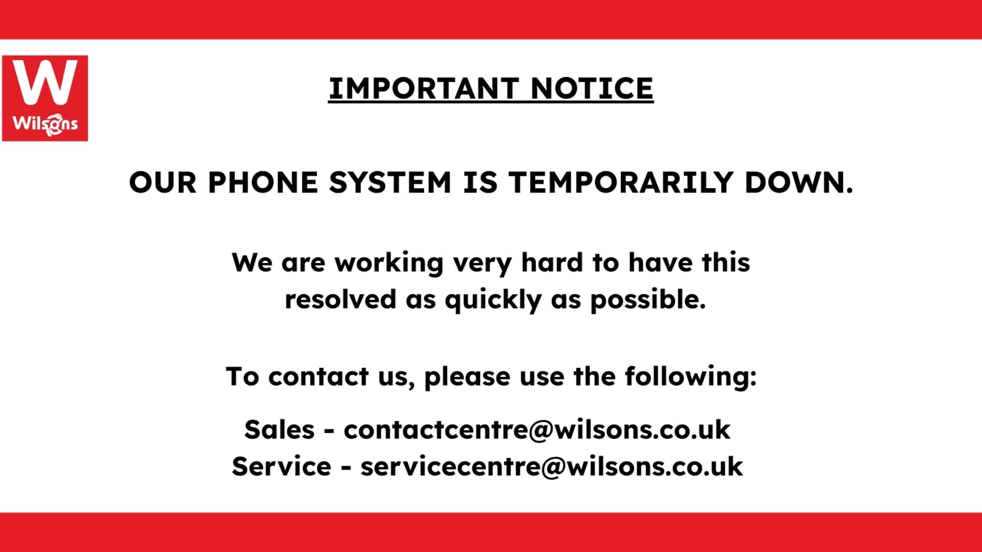 Phone System Down