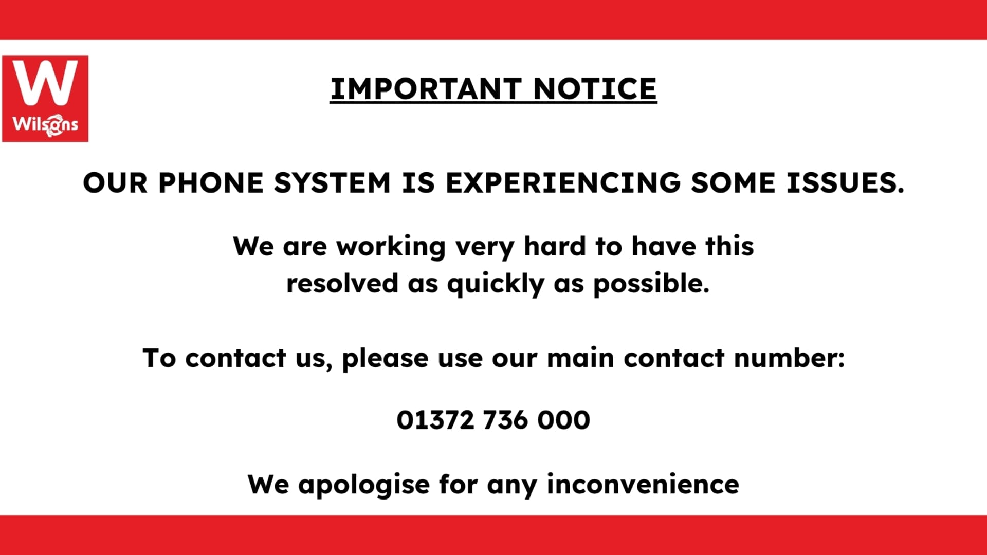 Phone System Down
