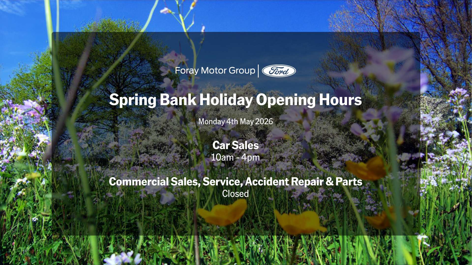 Bank Holiday Opening Hours