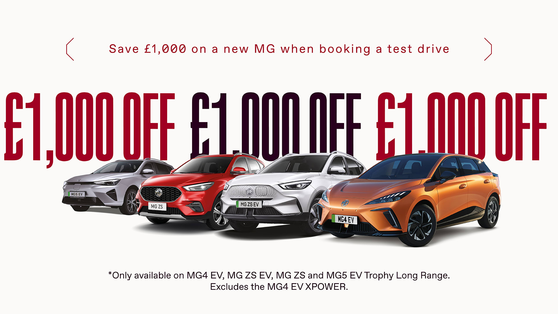 MG £1,000 Test Drive Offer