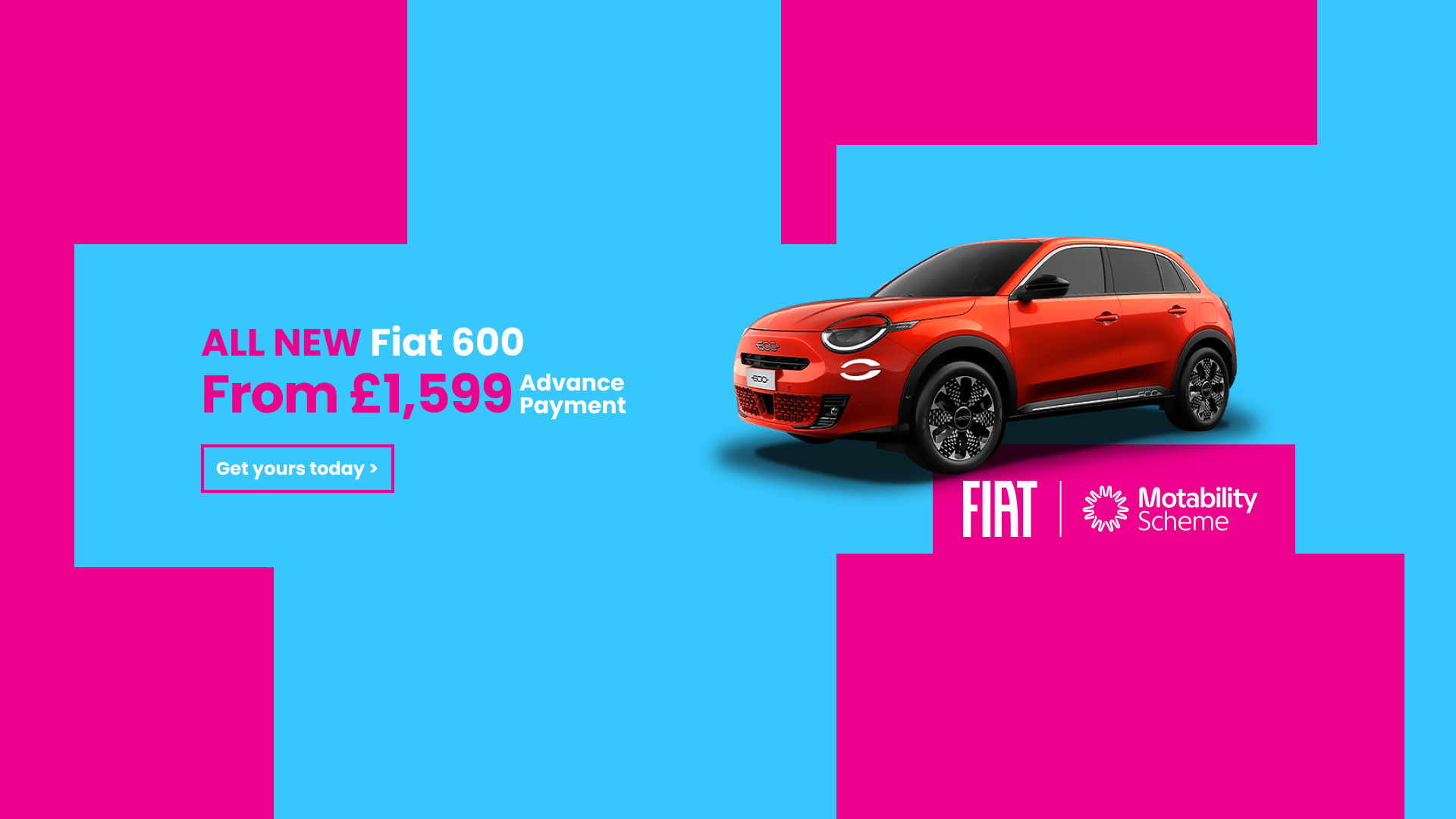 Motability New Fiat 600 From £1,599
