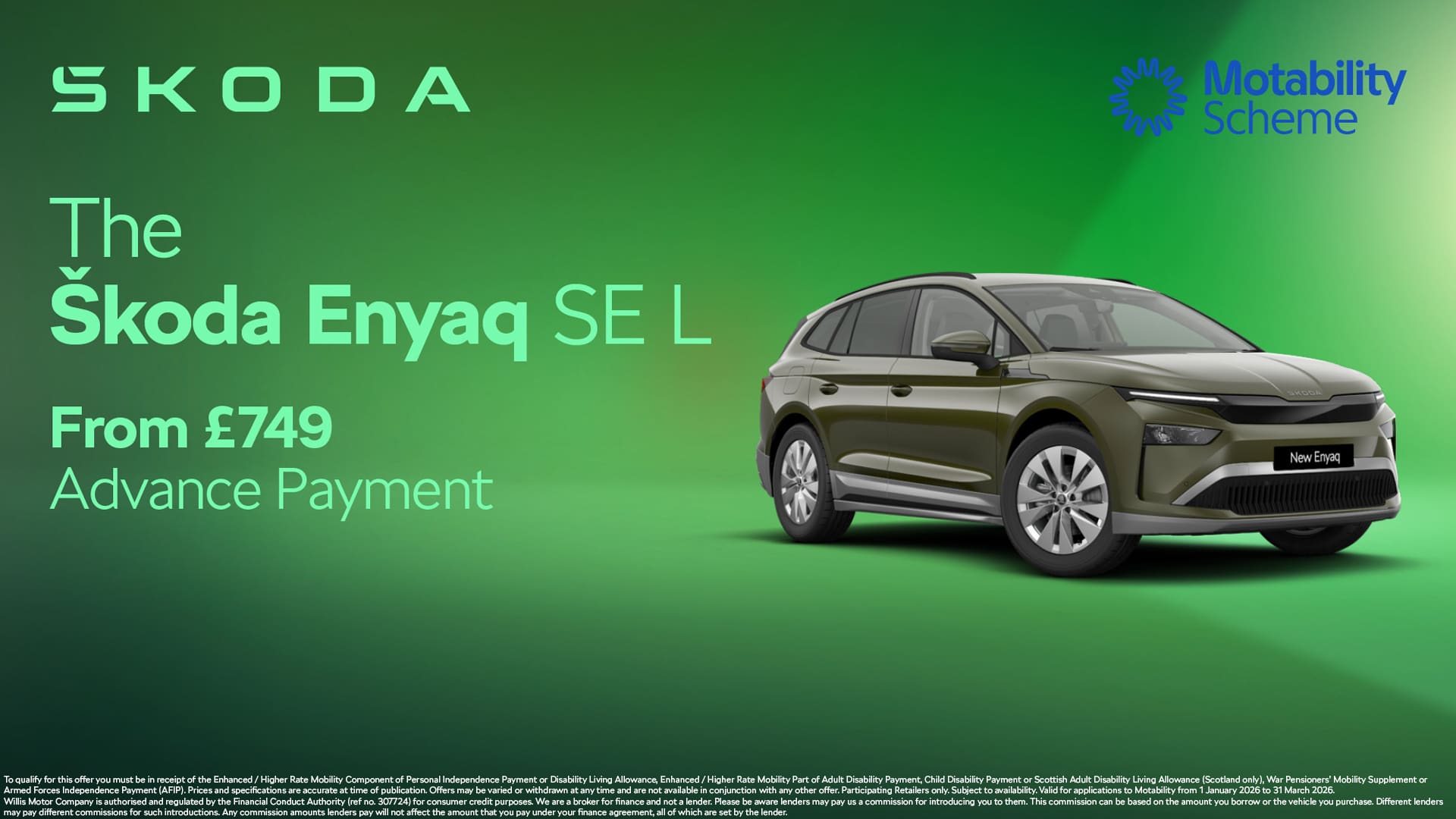 Enyaq Motability Q1 2026