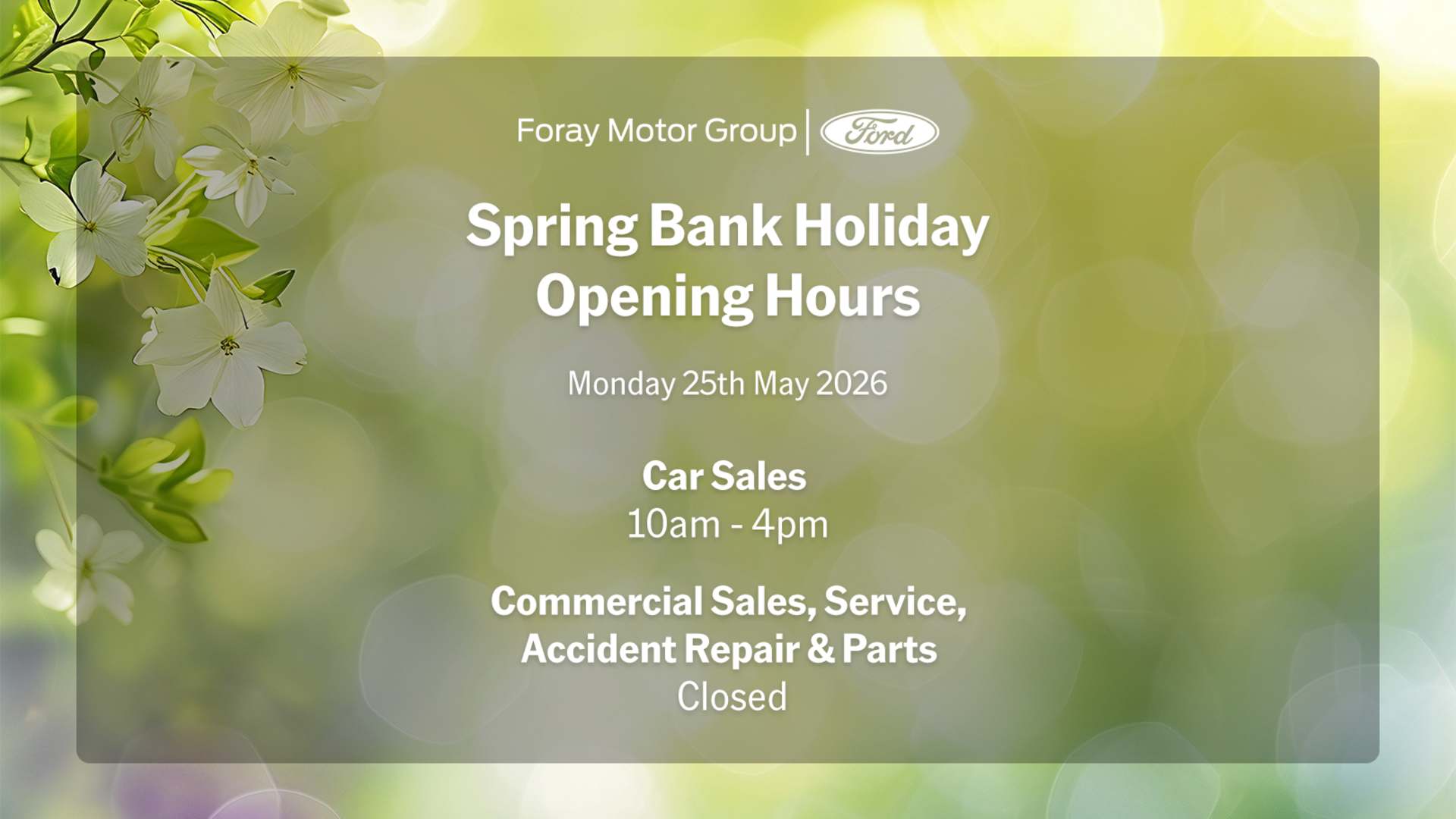 Bank Holiday Opening Hours