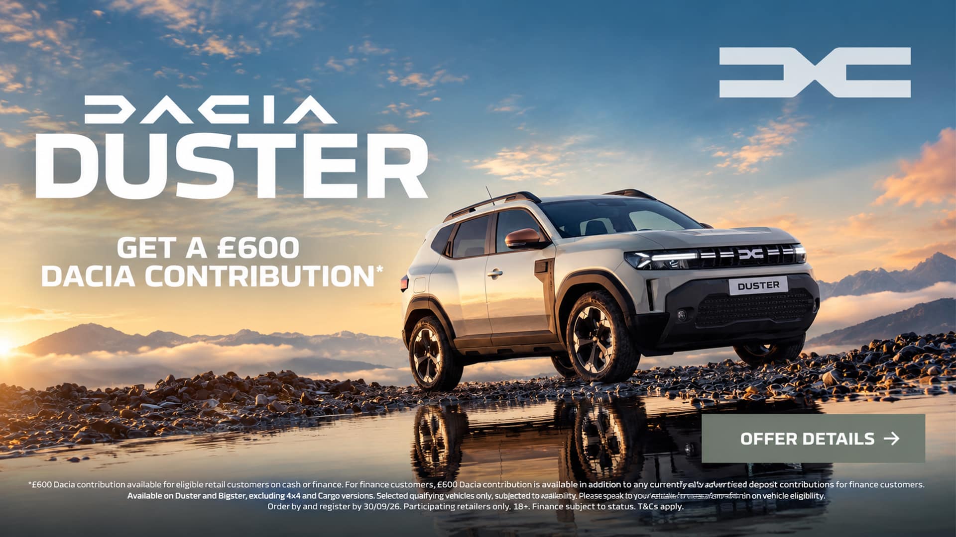 DACIA DUSTER £600 CONTRIBUTION