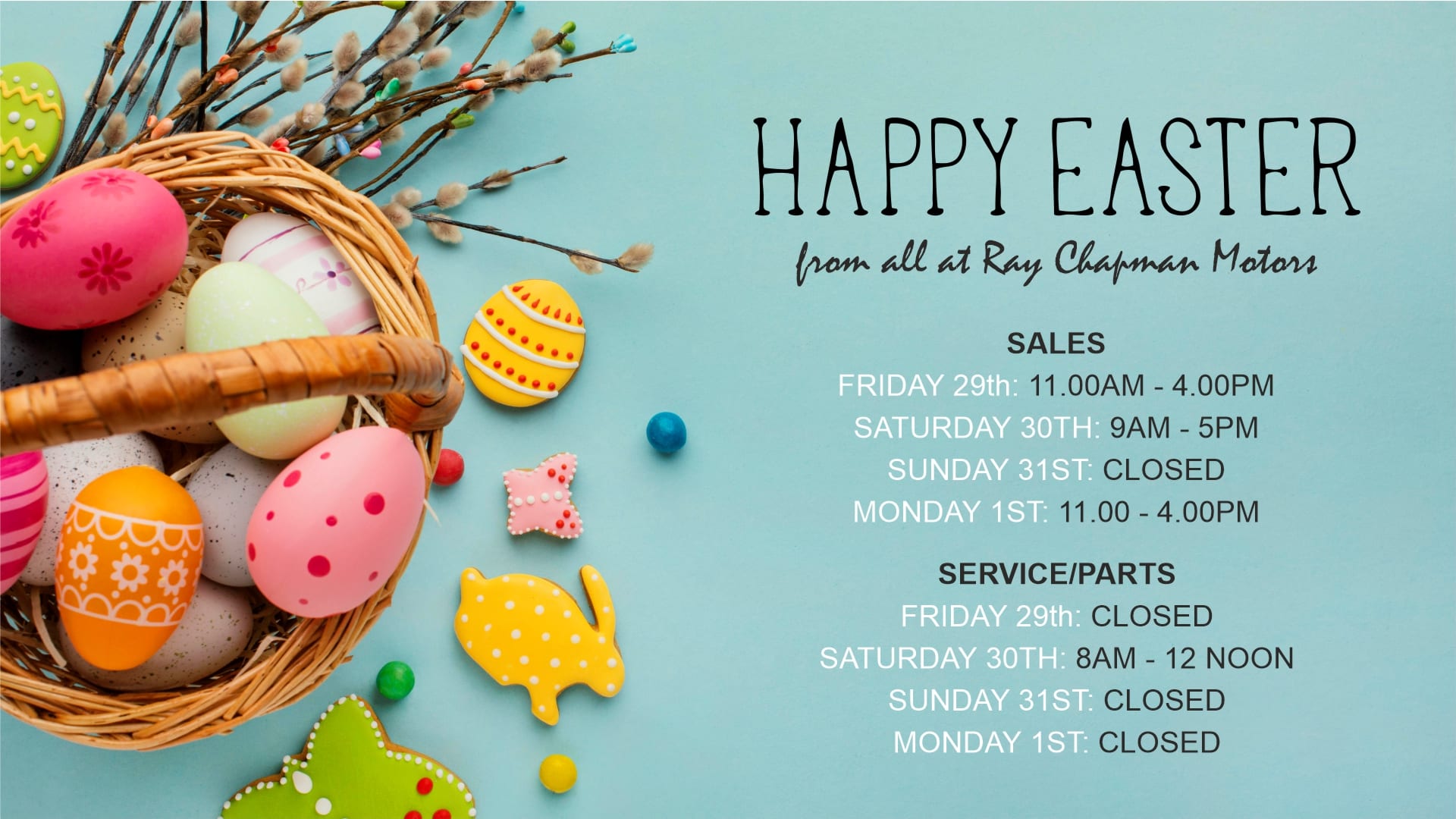 2024 Easter Opening Times