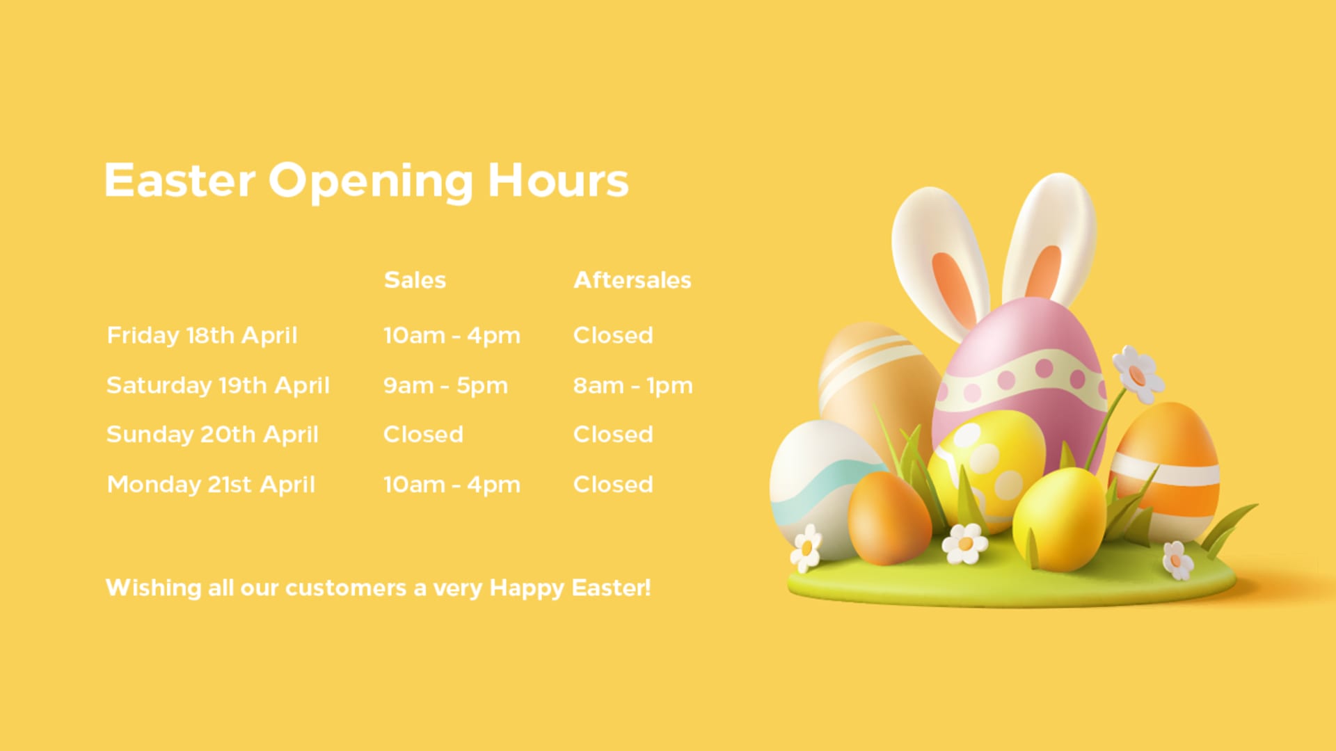 Easter Opening Hours 2025