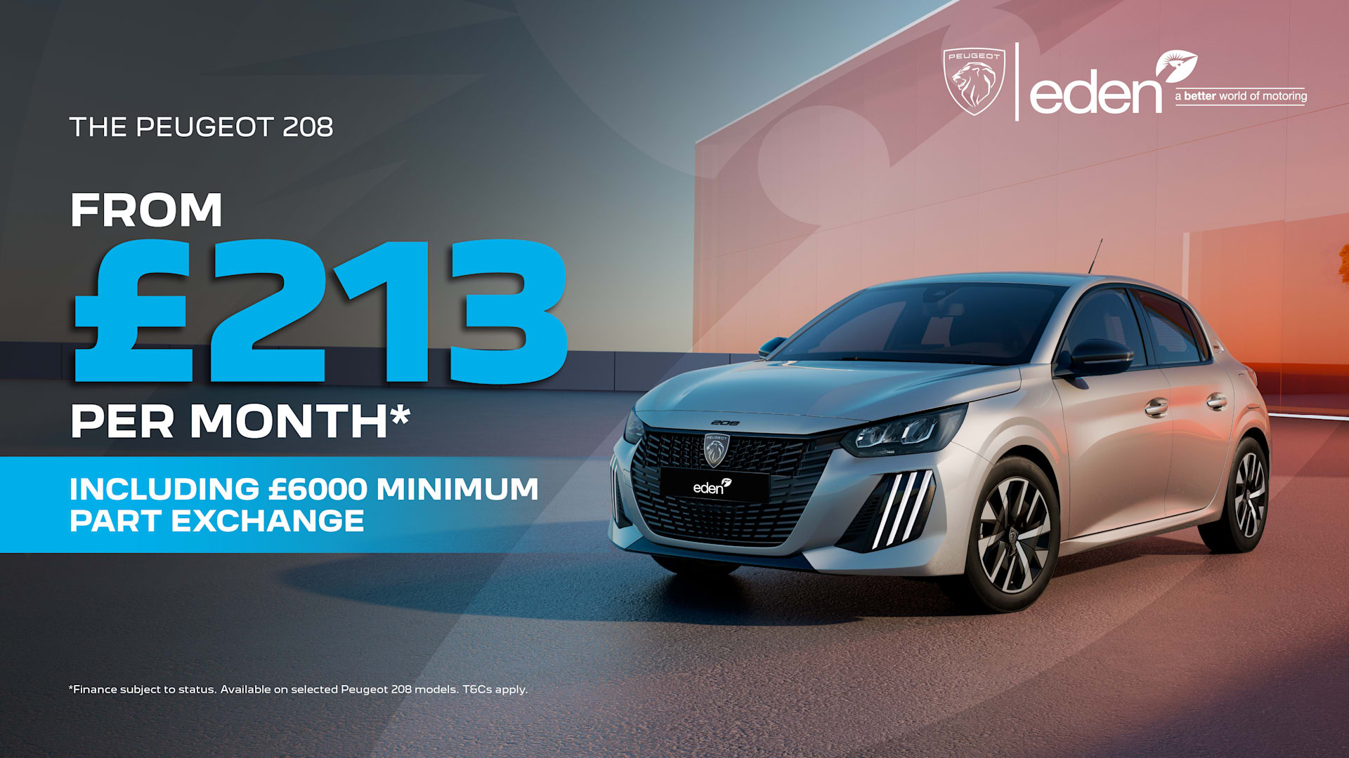 Eden Peugeot 208 offer from £213 per month